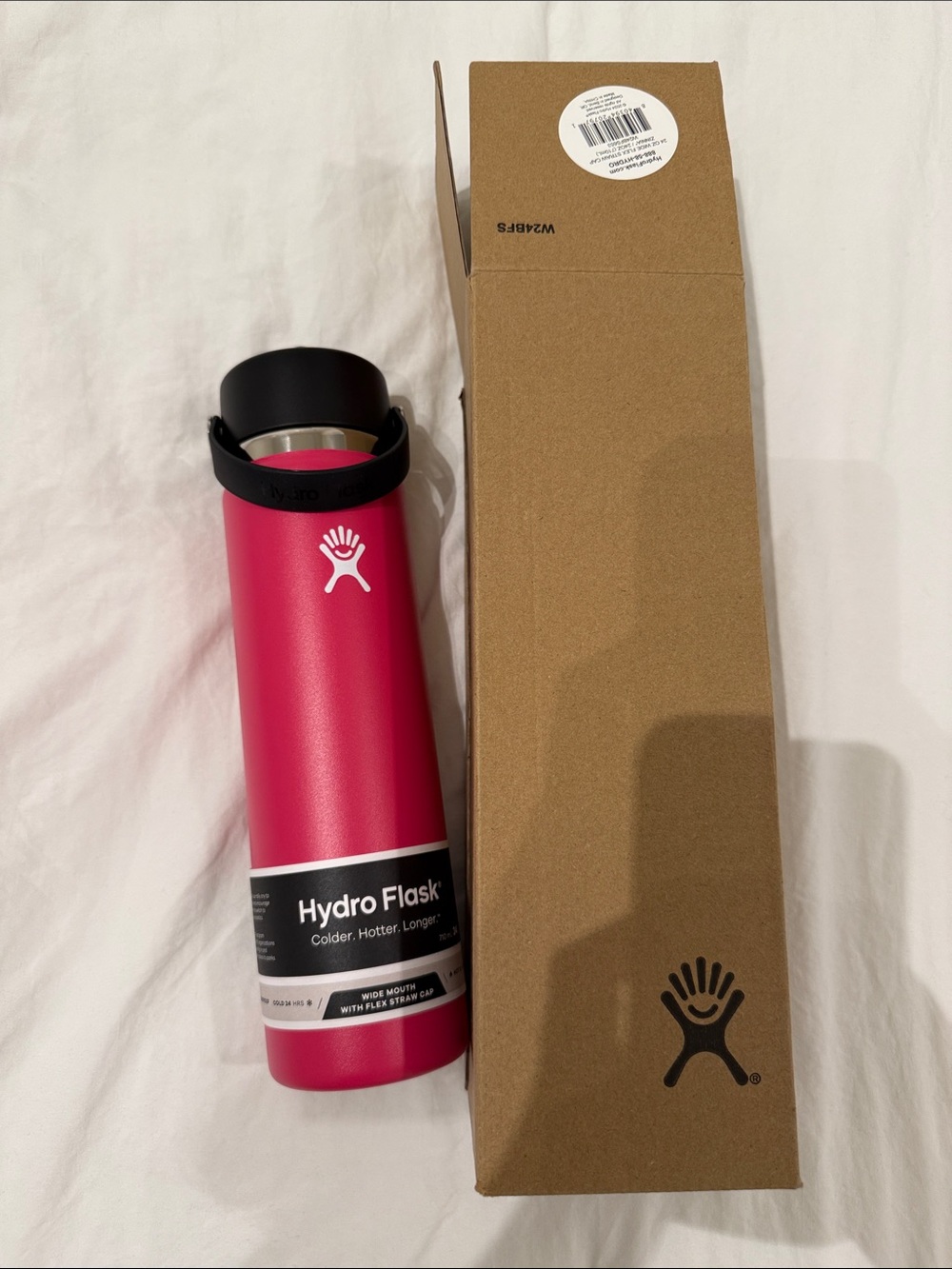 Hydro Flask Pink Wide Mouth Bottle with Black Cap - brand new!
